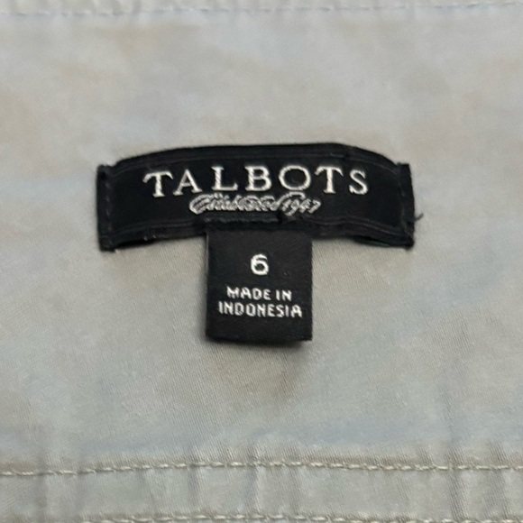 Talbots Safari Button Up Utility Shirt Dress Army Green Belted Stretch Size 6 - Picture 5 of 15